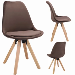 Scaun bucatarie/living, Jumi, Saida, catifea, lemn, 49x52x83 cm, Maro