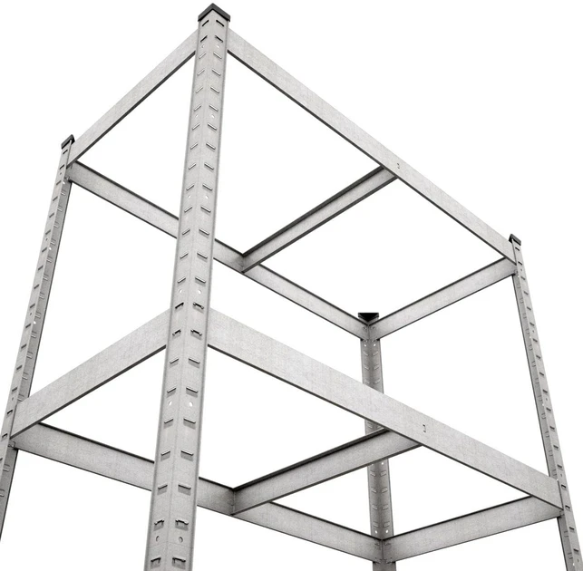 Raft metalic de depozitare nex budget 1600x800x400 mm, 4 rafturi mdf, galvanizat 2