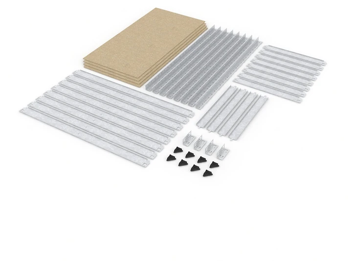 Raft metalic de depozitare nex budget 1600x800x400 mm, 4 rafturi mdf, galvanizat 6