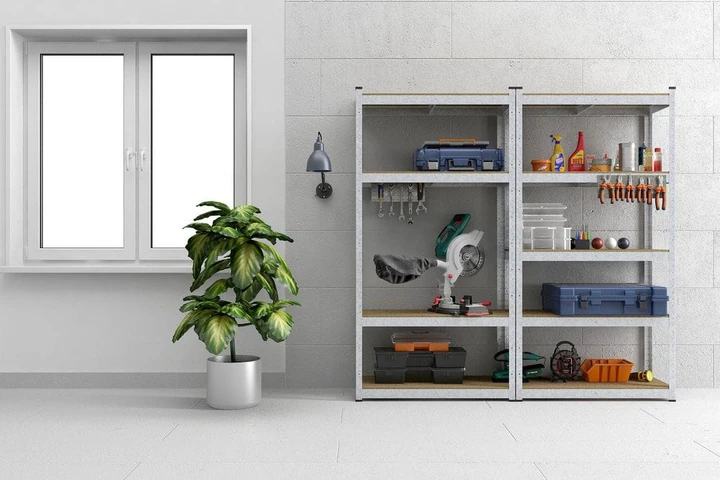 Raft metalic de depozitare nex budget 2000x1000x450 mm, 5 rafturi mdf, galvanizat 8