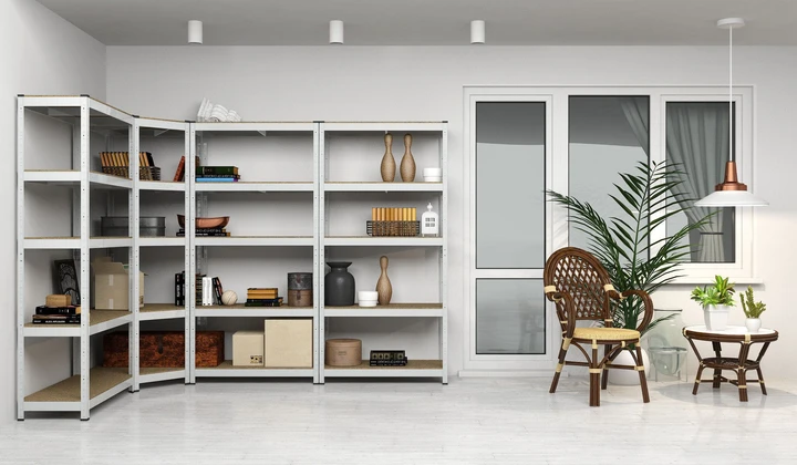 Raft metalic de depozitare nex budget 2000x1000x450 mm, 5 rafturi mdf, galvanizat 10