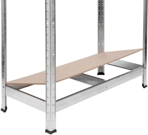Raft metalic de depozitare nex budget 2000x1000x450 mm, 5 rafturi mdf, galvanizat Thumbnail 2