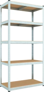 Raft metalic de depozitare Nex Budget 2000x1000x450 mm, 5 rafturi MDF, galvanizat