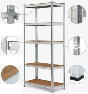 Raft metalic de depozitare nex budget 2200x1100x400 mm, 5 rafturi mdf, galvanizat Thumbnail 2