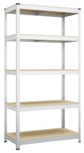 Raft metalic de depozitare Nex Budget 2200x1100x400 mm, 5 rafturi MDF, galvanizat