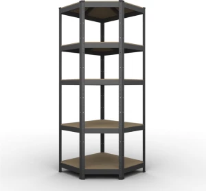 Raft metalic de depozitare Nex Budget 1800x900x400x705 mm, 5 rafturi MDF, colț, Antracit