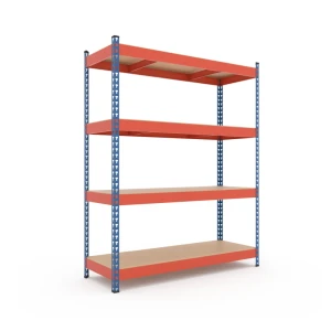 Raft metalic de depozitare nex titan 1800x1400x600 mm, 4 rafturi mdf, blue/orange