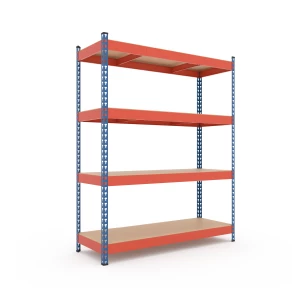 Raft metalic de depozitare Nex Titan 1800x1400x600 mm, 4 rafturi MDF, Blue/Orange