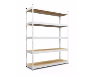 Raft metalic de depozitare Nex Titan 2160x1200x800 mm, 5 rafturi MDF, galvanizat