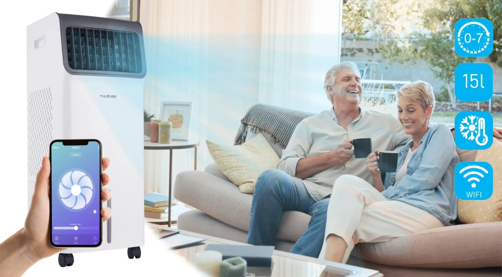 Водяной кондиционер 4-в-1 thunder breeze, 85w, wi-fi, 15l, белый 2
