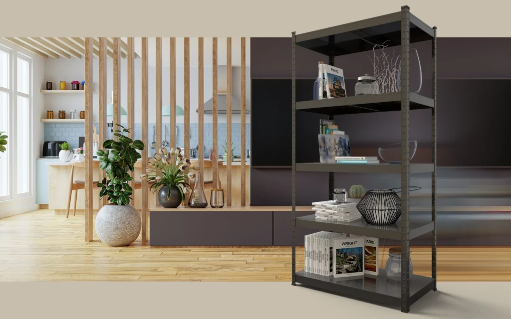 Raft metalic de depozitare nex budget 1800x900x400 mm, 5 rafturi metal, antracit 2