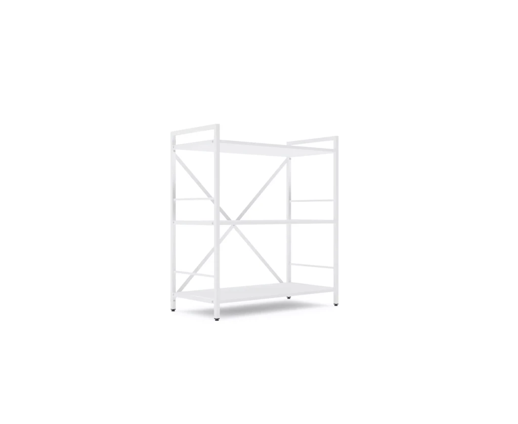 Металлическая полка nex loft 900x800x400 мм, 3 полки, дсп, белая/белая 2