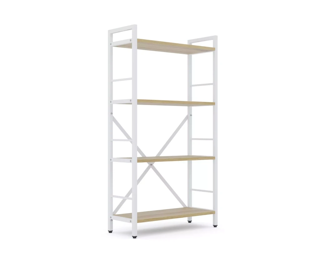 Raft metalic nex loft 1100x600x240 mm, 4 rafturi, pal, white/ oak artisan 2
