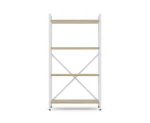 Raft metalic nex loft 1100x600x240 mm, 4 rafturi, pal, white/ oak artisan