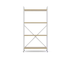 Raft metalic Nex Loft 1100x600x240 mm, 4 rafturi, PAL, White/ Oak Artisan