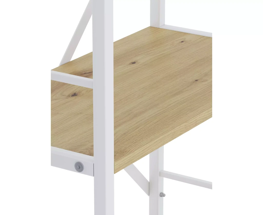 Raft metalic nex loft 1700x800x350 mm, 5 rafturi, pal, white/ oak artisan 5