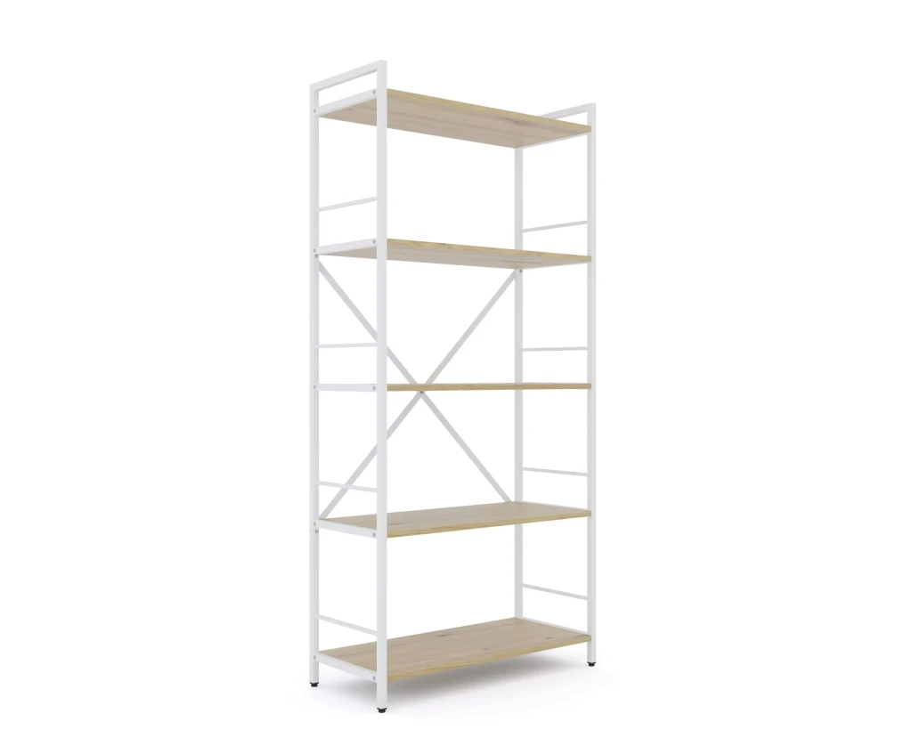 Raft metalic nex loft 1700x800x350 mm, 5 rafturi, pal, white/ oak artisan 2