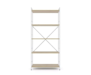Raft metalic nex loft 1700x800x350 mm, 5 rafturi, pal, white/ oak artisan