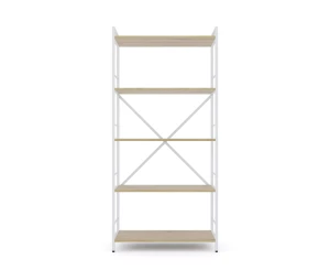 Raft metalic Nex Loft 1700x800x350 mm, 5 rafturi, PAL, White/ Oak Artisan