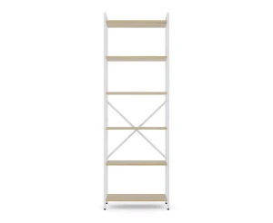 Raft metalic nex loft 1800x600x240 mm, 6 rafturi, pal, white/ oak artisan