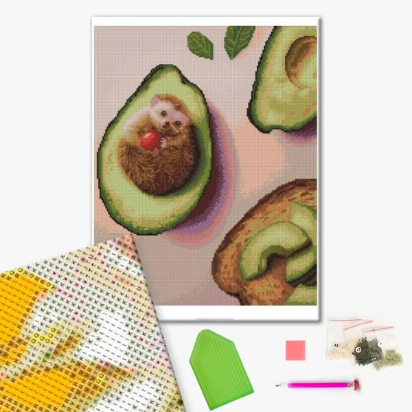 Mozaic cu diamante 40*50 сm (fără cutie) – toast cu avocado, lucia heffernan 2