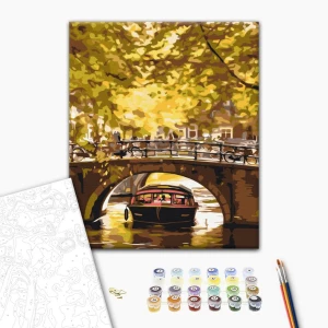 Pictură pe numere 40x50 cm (fără cutie)  – plimbare cu barca pe canale