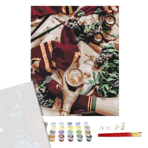Pictură pe numere 40х50 cm (în cutie) – la cafea în hogwarts 2