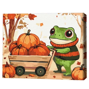 Pictură pe numere 30*40 сm (fără cutie) – broască cu dovleci