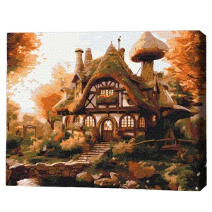Pictură pe numere 30*40 сm (fără cutie) – căsuță de toamnă