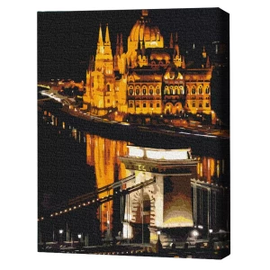 Pictură pe numere 30*40 cm (fără cutie) - budapesta de noapte