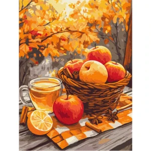 Pictură pe numere 40×50 (fără cutie) – mere cu scorțișoară Thumbnail 3
