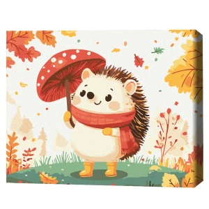 Pictură pe numere 30*40 сm (fără cutie) – ariciul de toamnă