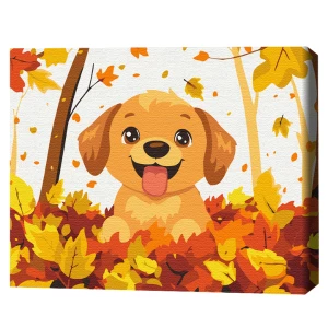 Pictură pe numere 30*40 сm (fără cutie) – cățel fericit