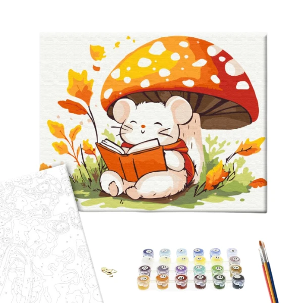 Pictură pe numere 30*40 сm (fără cutie) – șoricel cu carte 2