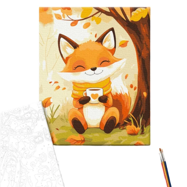 Pictură pe numere 30*40 сm (fără cutie) – vulpiță cu cacao 2