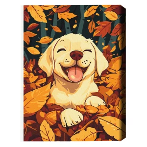 Pictură pe numere 30*40 сm (fără cutie) – joacă în frunze