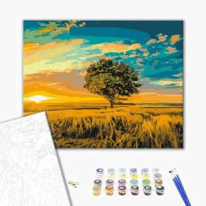 Pictură pe numere 40*50 сm (fără cutie) – apus de aur Thumbnail 2