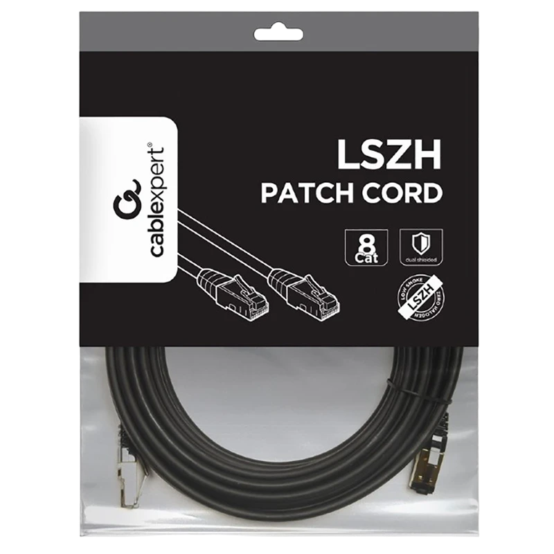 Патч-корд cablexpert pp8-lszhcu-bk-10m, cat8 s/ftp, 10м, чёрный 6