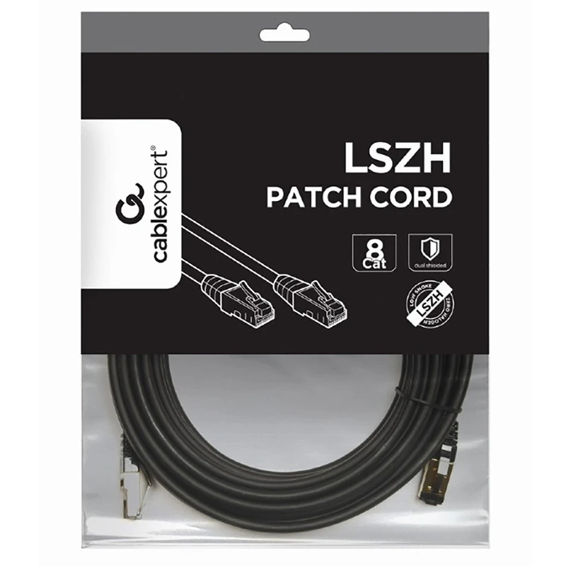 Патч-корд cablexpert pp8-lszhcu-bk-10m, cat8 s/ftp, 10м, чёрный 2