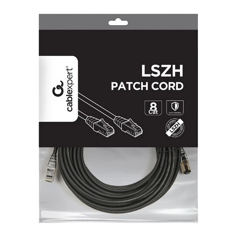 Patch cord cablexpert pp8-lszhcu-bk-15m, cat8 s/ftp, 15m, negru 4