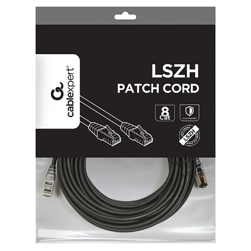 Patch cord cablexpert pp8-lszhcu-bk-15m, cat8 s/ftp, 15m, negru 3