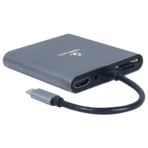 Adaptor video cablexpert a-cm-combo6-01, usb type-c - vga, hdmi, usb type-c, usb type-a, sd card-reader, gri