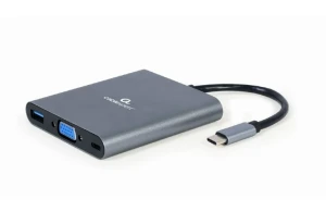 Adaptor video cablexpert a-cm-combo6-01, usb type-c - vga, hdmi, usb type-c, usb type-a, sd card-reader, gri Thumbnail 3