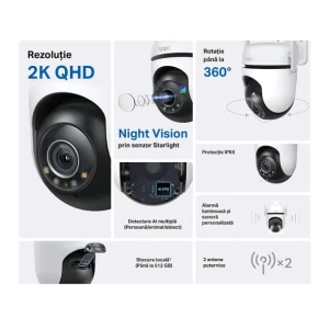 Tp-link tapo c520ws, 4mpix, outdoor pan/tilt security wi-fi/lan camera Thumbnail 4
