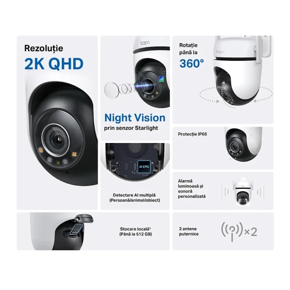 Tp-link tapo c520ws, 4mpix, outdoor pan/tilt security wi-fi/lan camera 4