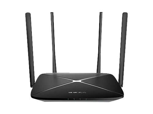 Mercusys ac12g  ac1200 dual band wireless router,  867mbps at 5ghz + 300mbps at 2.4ghz, 1 10/100/1000m wan + 3 10/100/1000m lan, 4 fixed antennas 3