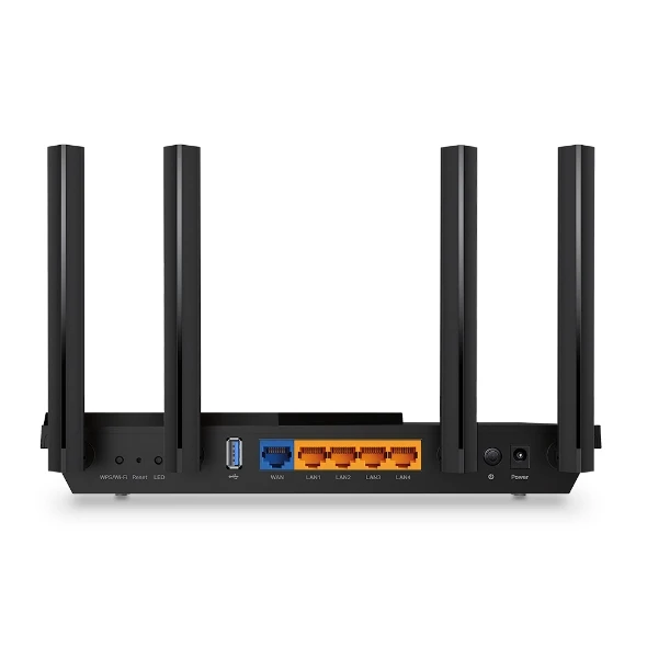 Tp-link archer ax55, ax3000 dual-band wi-fi 6 router, speed: 574 mbps at 2.4 ghz + 2402 mbps at 5 ghz, spec: 4× antennas, 1× gigabit wan port + 4× gig 2