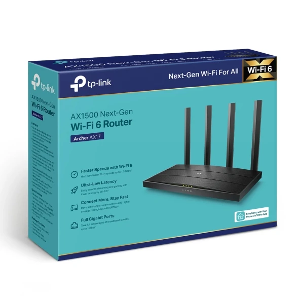 Tp-link archer ax17 ax1500 gigabit wi-fi 6 router 4