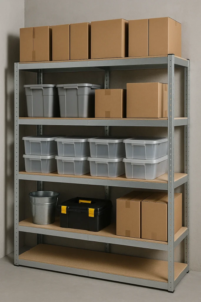 Raft metalic de depozitare nex budget 1800x900x400 mm, 5 rafturi mdf, galvanizat 12
