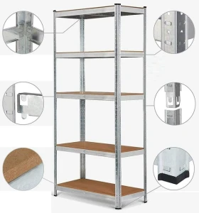 Raft metalic de depozitare nex budget 1800x900x400 mm, 5 rafturi mdf, galvanizat Thumbnail 7